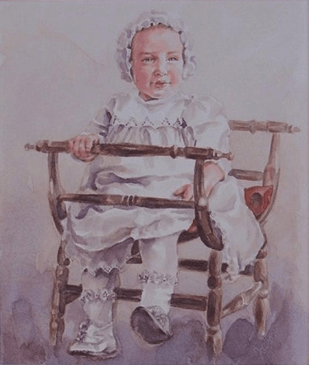 Thumbnail: Antique Baby Portrait painting by Jocelyn Ball-Hansen