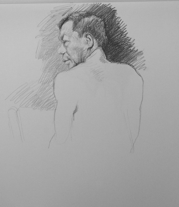 Asian Man charcoal drawing by Jocelyn Ball-Hansen