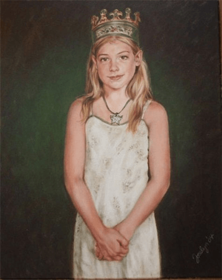 Thumbnail: Girl with Paper Crown figure painting by Jocelyn Ball-Hansen