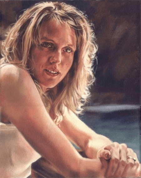 Thumbnail: Lori acrylic portrait painting by Jocelyn Ball-Hansen