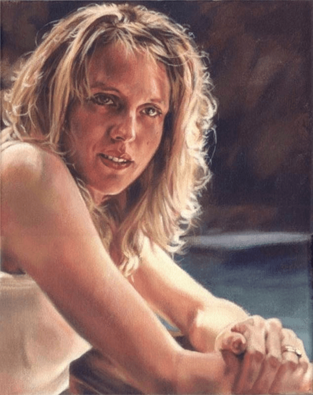 Lori acrylic portrait painting by Jocelyn Ball-Hansen
