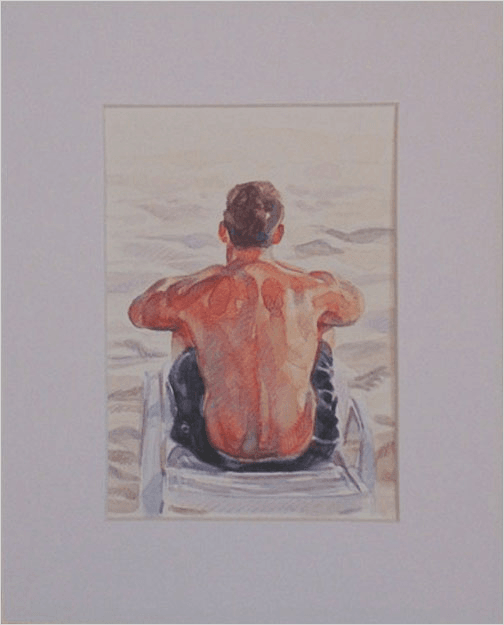 Male Back watercolour by Jocelyn Ball-Hansen