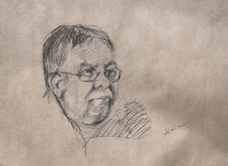Thumbnail: Man with Glasses drawing by Jocelyn Ball-Hansen