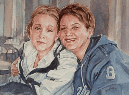 Thumbnail: Memorial Watercolour Portrait painting by Jocelyn Ball-Hansen