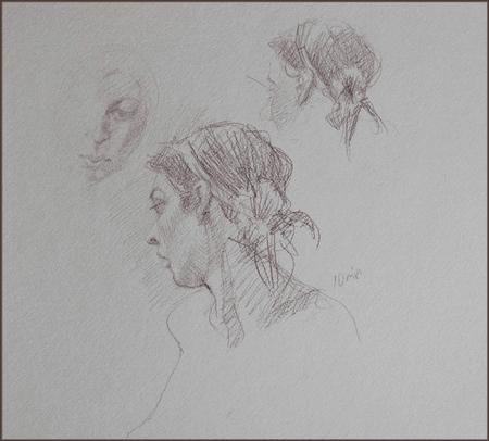 Thumbnail: Portrait Gestures drawings by Jocelyn Ball-Hansen