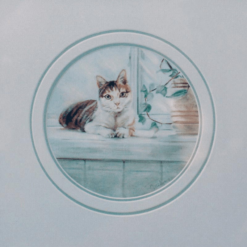 Pumpkin oil painting of a cat by Jocelyn Ball-Hansen