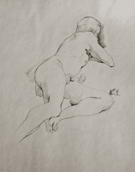 Thumbnail: Reclining Male Figure drawing by Jocelyn Ball-Hansen