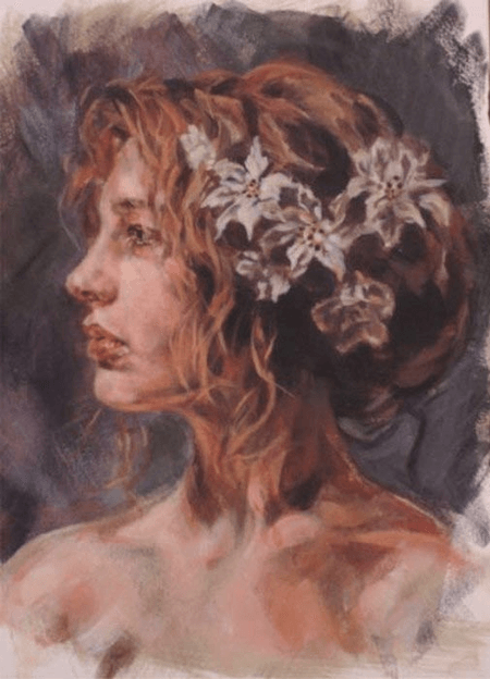 Study of Sophie portrait painting by Jocelyn Ball-Hansen
