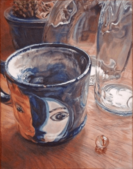 Thumbnail: Sun and Moon Mug Still Life painting by Jocelyn Ball-Hansen