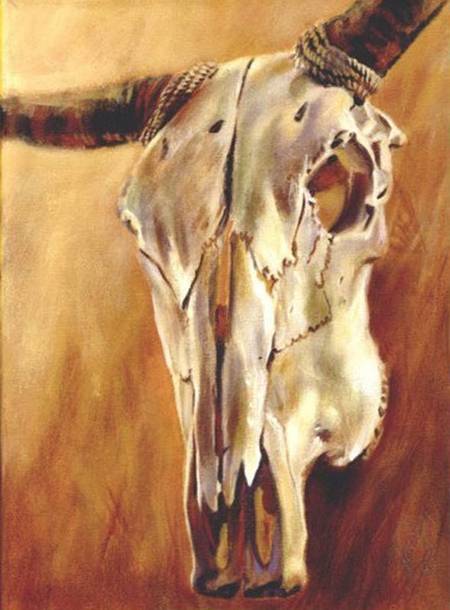 Thumbnail Cow Skull acrylic painting by Jocelyn Ball-Hansen
