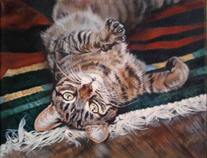 Animal painting titled Cinnamon on Carpet by Jocelyn Ball-Hansen