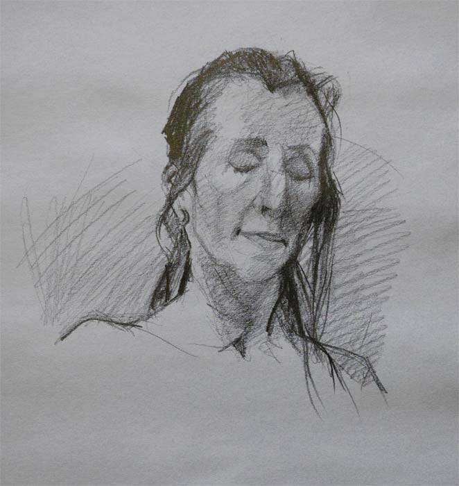 Eyes Closed Portrait drawing by Jocelyn Ball-Hansen