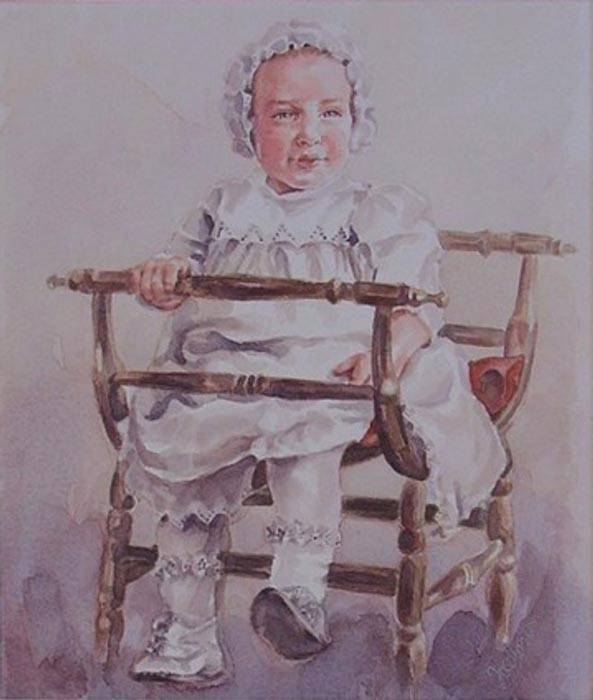 Antique Baby Portrait painting by Jocelyn Ball-Hansen