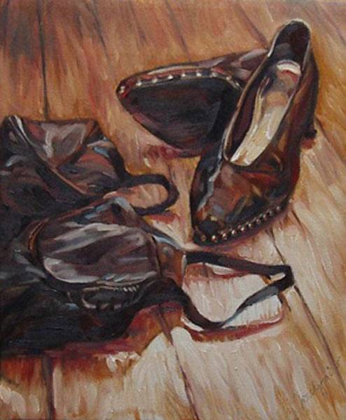 Lingerie and High Heels oil painting by Jocelyn Ball-Hansen