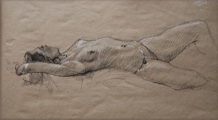 Thumbnail Reclining Female Figure drawing by Jocelyn Ball-Hansen