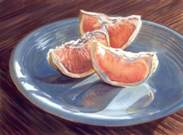 Grapefruit Slices still life painting by Jocelyn Ball-Hansen