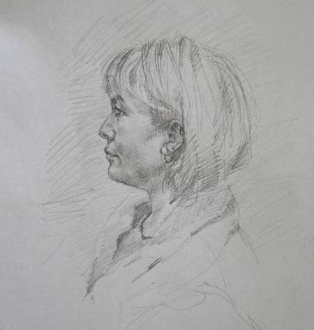 Thumbnail Drawing of Caroline in charcoal by Jocelyn Ball-Hansen