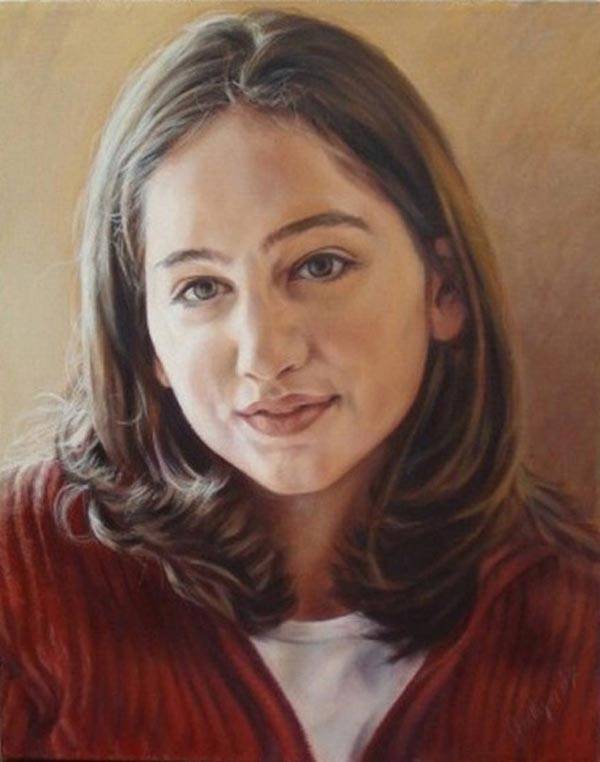 Portrait of Stephanie in acrylic by Jocelyn Ball-Hansen