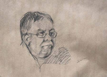 Thumbnail Man with Glasses drawing by Jocelyn Ball-Hansen