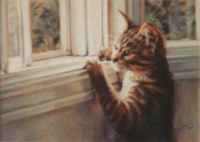 Cinnamon an oil painting of a cat by Jocelyn Ball-Hansen
